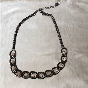 Statement necklace with rhinestones